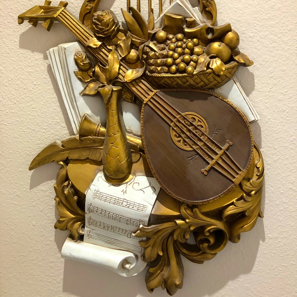Vintage MCM Syroco Wall Hanging Music Home Decor